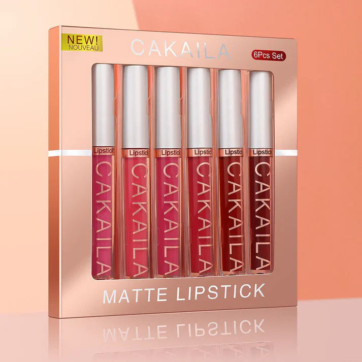 Batons x6 Matte + Lipgloss Finalizador Cakaila™